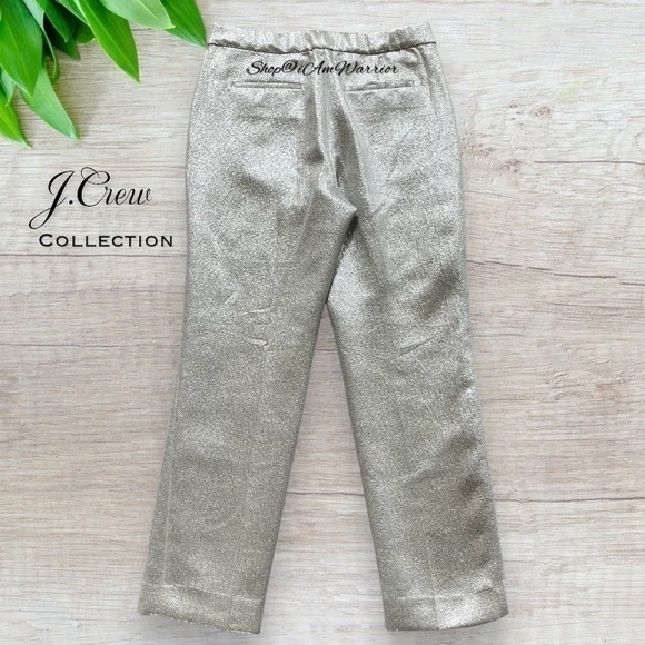 J.Crew Collection NWT metallic silver straight leg pants *shop@iamwarrior - Picture 8 of 16